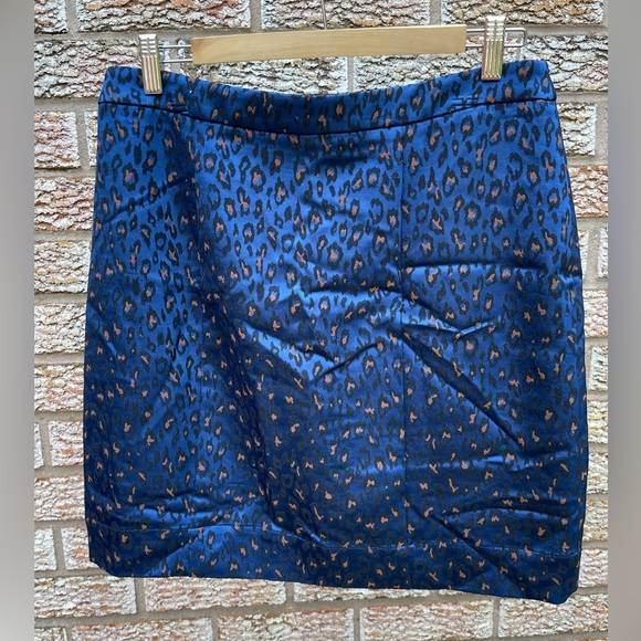 Blue Leopard Print Mini Skirt - Picture 3 of 14
